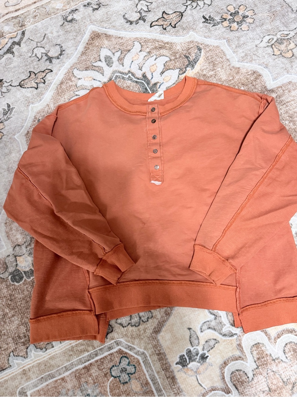 Fantastic Fawn Rust Orange Women's Henley Sweatshirt